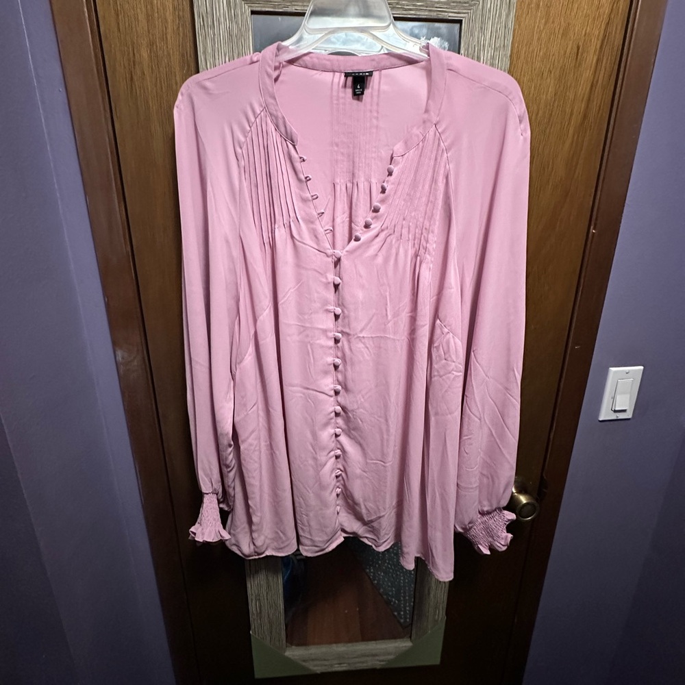 Torrid Soft Pink Button-Down Blouse